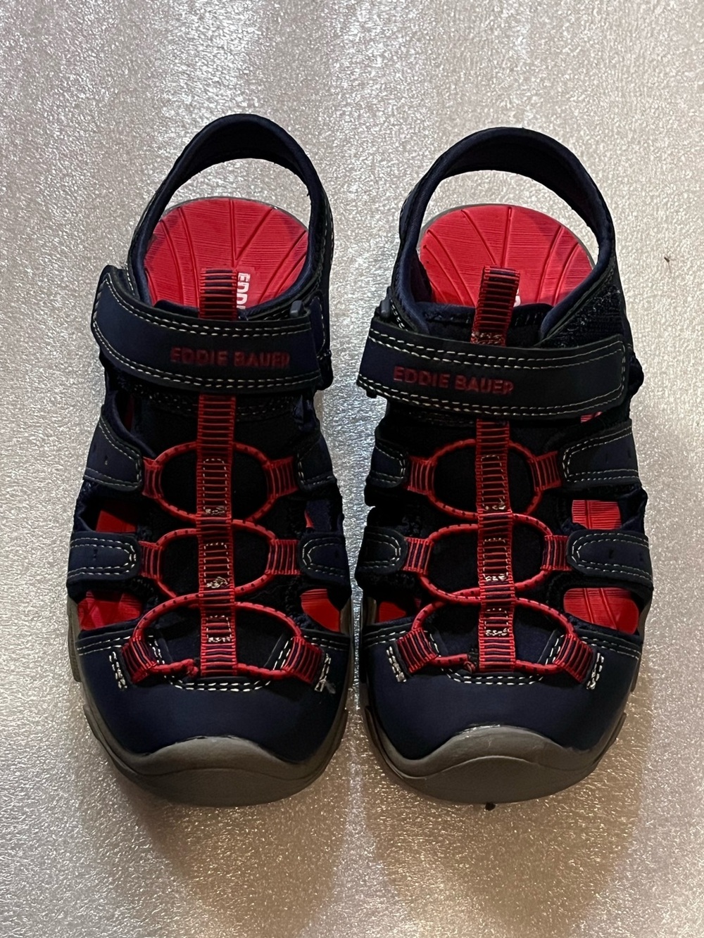 Eddie Bauer Kids Navy and Red Outdoor Sandals Size 1
